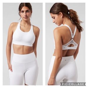 Athleta Advance Bra 34D in White Sports Bra High Impact Workout High Coverage